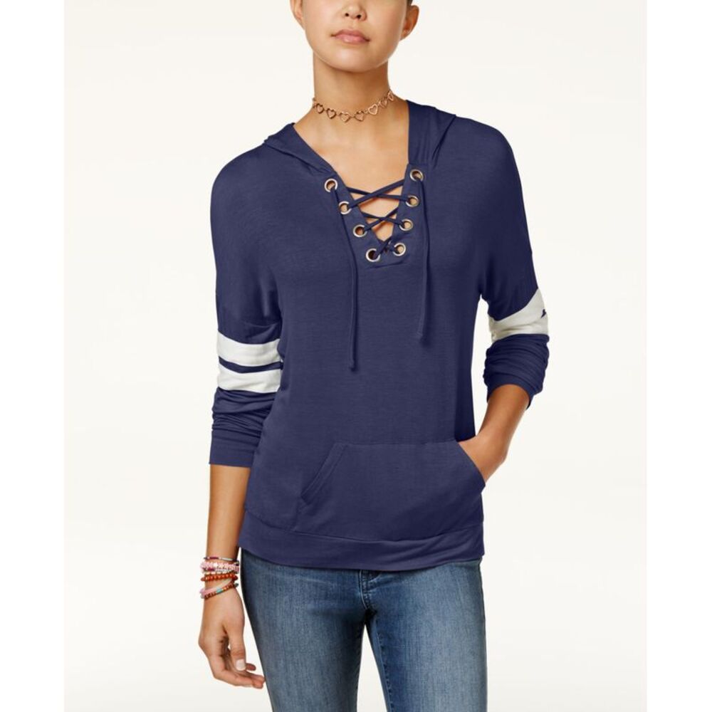 Hippie Rose Juniors Lace Up Hoodie